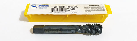 5/8-11 3 Flute HSS GH3 Spiral Flute Bottoming Tap Morse 34488