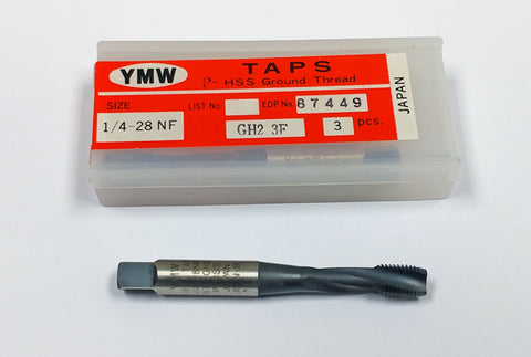 1/4-28 3-Flute GH2 Spiral Flute Tap (Pack of 3) YMW 87449
