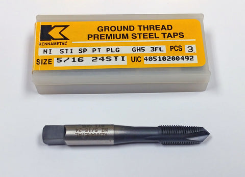 5/16-24 3-Flute GH5 STI SP PT PLG Tap (Pack of 3) Kennametal 40510200492