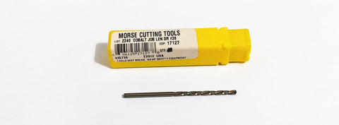 #38 (.1015") Cobalt Jobber Length Drill 135 Degree (Pack of 9) Morse 17127