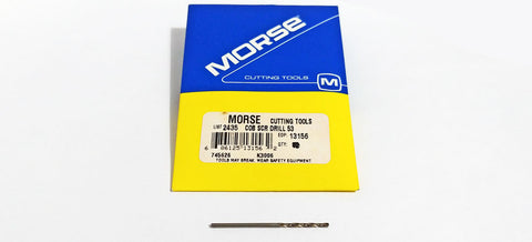 #53 (.0595") Cobalt Screw Machine Drill 135 Degree (Pack of 7) Morse 13156