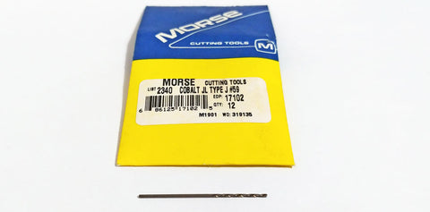 #59 (.041") Cobalt Jobber Length Drill 135 Degree (Pack of 12) Morse 17102