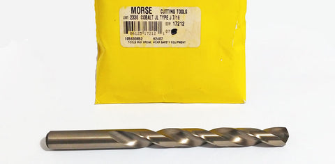 7/16" (.4375") Cobalt Jobber Length Drill 135 Degree (Pack of 4) Morse 17212