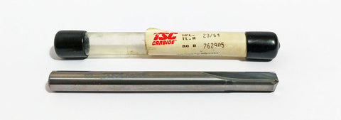 23/64" (.3594") Carbide Straight Flute Drill 140 Degree TSC 762905