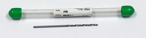 #58 Carbide Jobber Length Drill 118 Degree Precision 003511 D33W