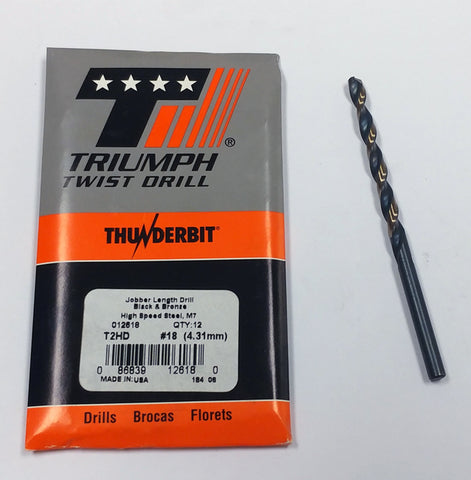 #18 HSS Jobber Length Drill (Pack of 12) Triumph Twist 12618