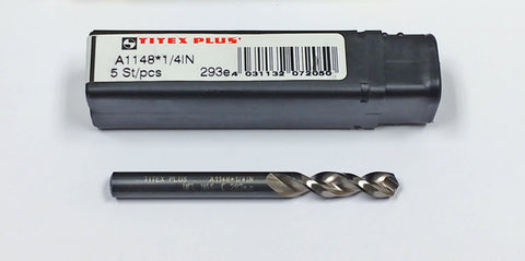 1/4" Cobalt Parabolic Screw Machine Drill (Pack of 5) Titex A11481/4IN 90026