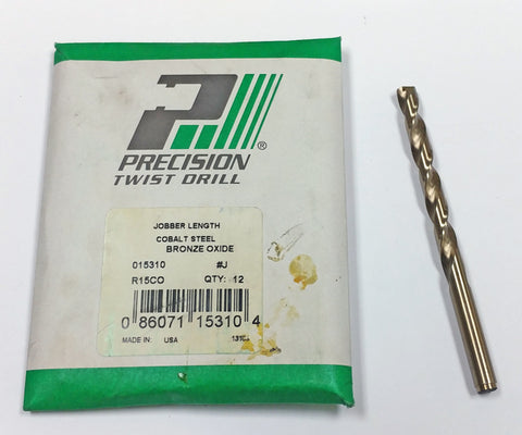 "J" Cobalt Jobber Length Drill (Pack of 12) Precision Twist 15310