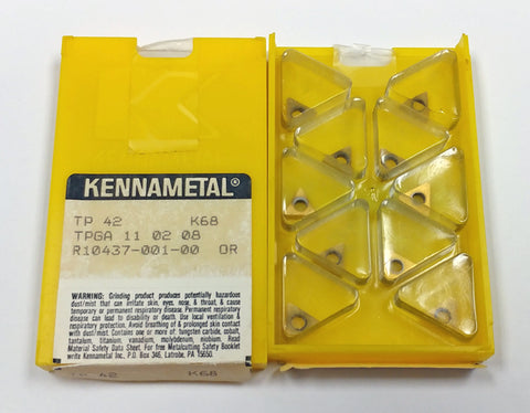 TP42 K68 Kennametal 1163038 (Pack of 10) TPGA 11 02 08