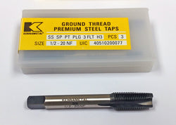 Kennametal 1/2-20 3 Flute HSS Spiral Point Plug Tap (Pack of 3) 40510200077