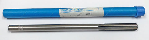 31/64"  6-Flute HSS Straight Flute Reamer Chicago Latrobe 60031