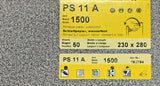PS 11 A 1500 Grit 230 x 280 Sheet (50 sheets) Klingspor 186794