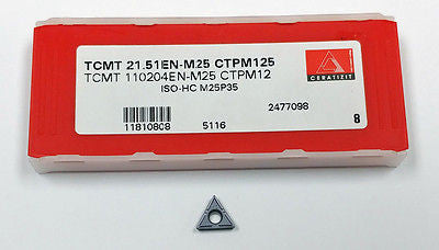 TCMT 21.51EN-M25 CTPM125 Ceratizit 11810808 (Pack of 10) TCMT 110204EN-M25