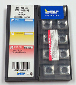 SCGT 432-AS IC20 Iscar 5540017 (Pack of 10) SCGT 120408-AS