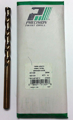 29/64" Cobalt Taper Length Drill 135 Degree (Pack of 6) Precision M51CO 51329