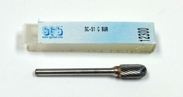 SC-51 SINGLE CUT CARBIDE BURR, SGS 12300