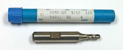 3/16" 4 Flute Cobalt Ball End Mill Putnam 94601 CORK-29