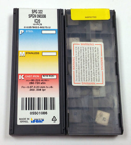 SPG 322 IC20 Iscar 5501086 (Pack of 10) SPGN 090308