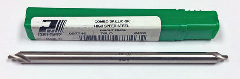 #4 HSS Combined Drill and Countersink 60 Degree Precision 76LO 097746